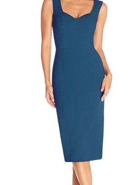 sloane sleeveless sheath dress dress the population Sloane Dress XL / PINE